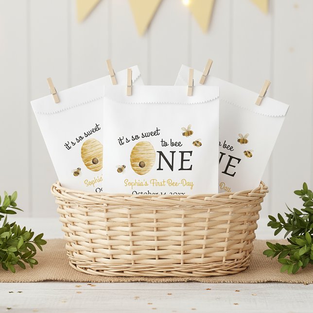 So Sweet To Bee One First Birthday Honeycomb Favour Bag (Creator Uploaded)