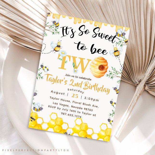 So Sweet To Bee Two Birthday invitation (Creator Uploaded)