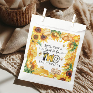 So sweet to bee two floral 2nd birthday  favour bag