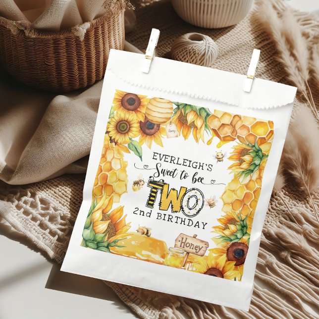 So sweet to bee two floral 2nd birthday  favour bag (Creator Uploaded)
