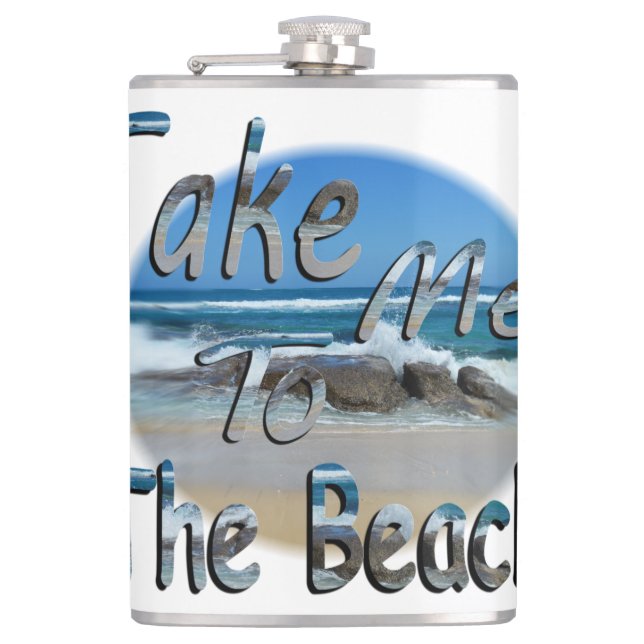 SO Take Me To The Beach, Hip Flask (Front)
