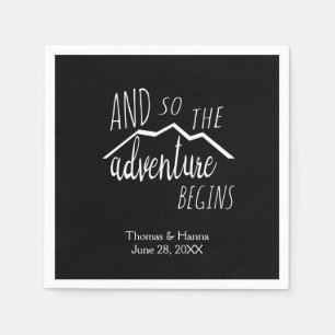 So The Adventure Begins Rustic Mountain Wedding Napkin