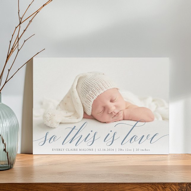 So This Is Love Photo Birth Announcement (Creator Uploaded)