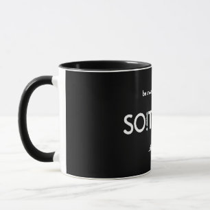 SO!Trouble logo and tag line on black Mug