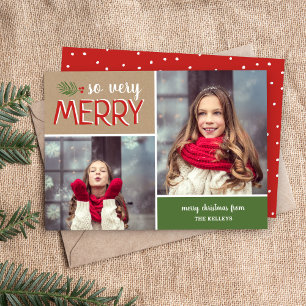 So Very Merry 2 Photo Collage Holiday Card