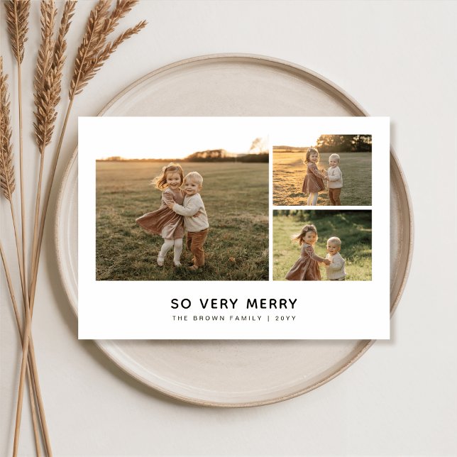 So Very Merry Christmas Sweet Kids Photo Holiday Card (Creator Uploaded)