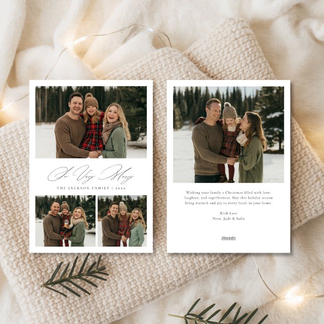  So Very Merry Elegant Script Joyful Family Photo Holiday Card (Creator Uploaded)