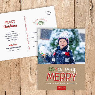 So Very Merry Holiday Photo Postcard