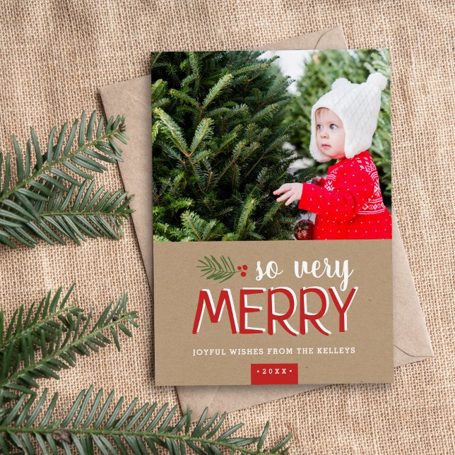 So Very Merry Magnetic Holiday Photo Card (Creator Uploaded)
