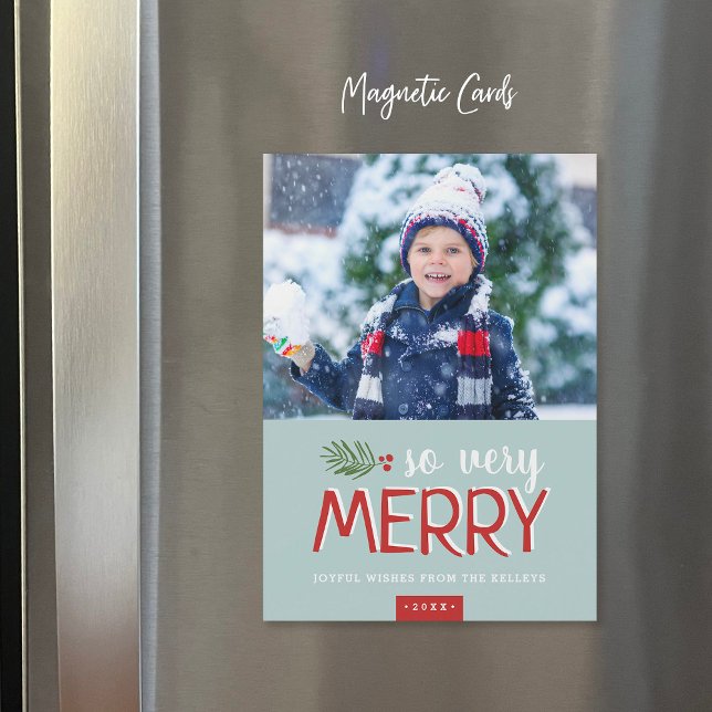 So Very Merry Magnetic Holiday Photo Card (Creator Uploaded)