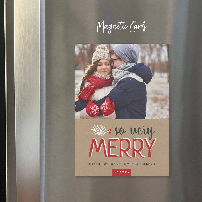 So Very Merry Magnetic Holiday Photo Card (Creator Uploaded)