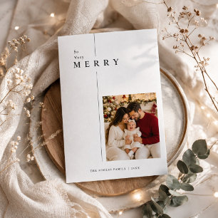 So Very Merry Minimalist Family Christmas Photo Holiday Card