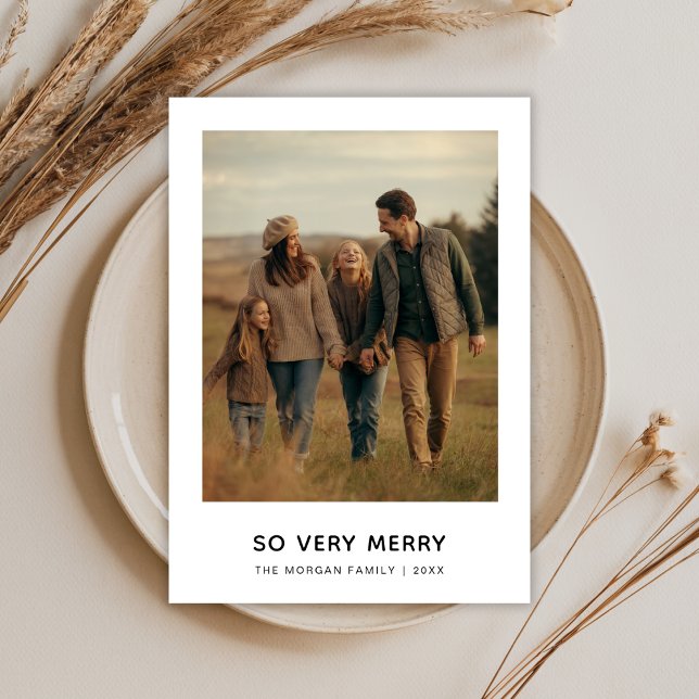 So Very Merry Simple Rustic Family Photo Holiday Card (Creator Uploaded)