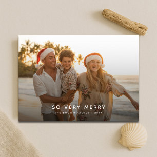 So Very Merry Tropical Beach Family Photo Holiday Card