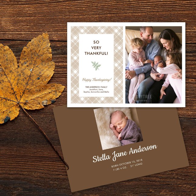 So Very Thankful | Birth Announcement Thanksgiving (Creator Uploaded)