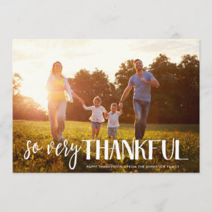 So Very Thankful Photo Card Custom Colour