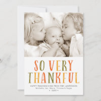 So Very Thankful Quilted Letters Thanksgiving Card