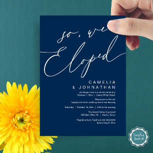So, We Eloped Modern Romantic Wedding Dinner Party Invitation