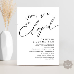 So, We Eloped Modern Romantic Wedding Dinner Party Invitation