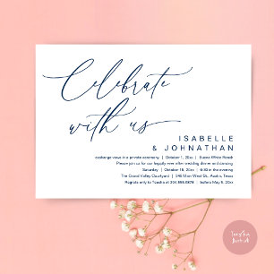 So, We Eloped, Romantic Wedding Dinner Party Invitation