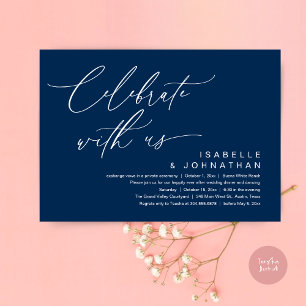 So, We Eloped, Romantic Wedding Dinner Party Invitation