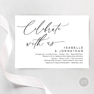 So, We Eloped, Romantic Wedding Dinner Party Invitation