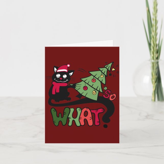 So What Cat Christmas Card (Front)
