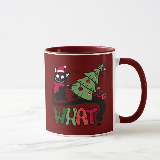 So What Funny Cat Christmas Mug (Right)