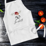 So what Positive Watercolor Floral 50th Birthday Standard Apron<br><div class="desc">So what Positive Watercolor Floral 50th Birthday Apron. Floral design with script 50 so what. The design features a positive and funny quote 50 so what in a white script and beautiful watercolor roses and twigs. The apron is great for a woman celebrating her 50th birthday and has a sense...</div>