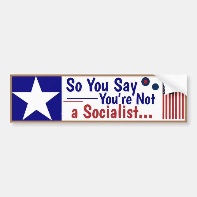 So you say you're not a socialist....  bumper sticker (Front)