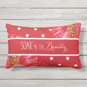 Soak in the Beauty Poppy Red and White Polkadots Outdoor Cushion