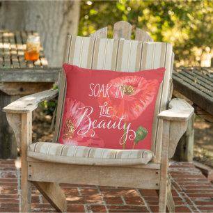 Soak in the Beauty Red Poppies Cushion