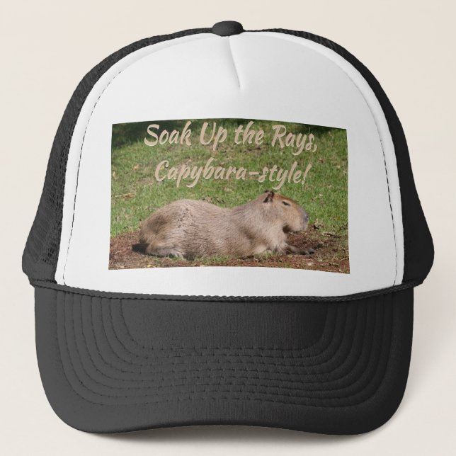 Soak Up the Rays, Capybara-style! Trucker Hat (Front)