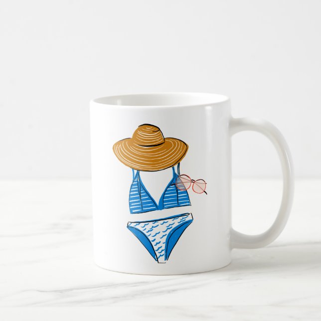 Soak up the Sun - Blue Swimsuit 2 Coffee Mug (Right)