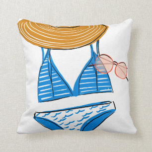 Soak up the Sun - Blue Swimsuit 2 Cushion