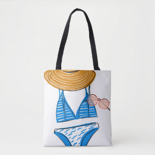 Soak up the Sun - Blue Swimsuit 2 Tote Bag