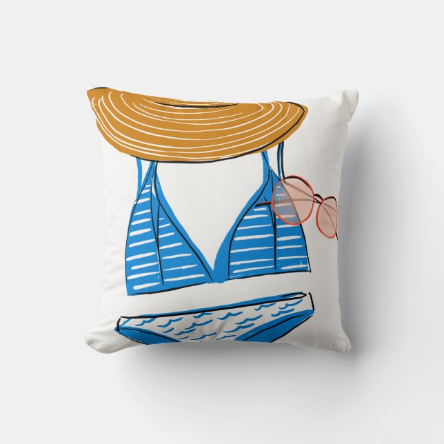 Soak up the Sun - Blue Swimsuit Cushion (Front)
