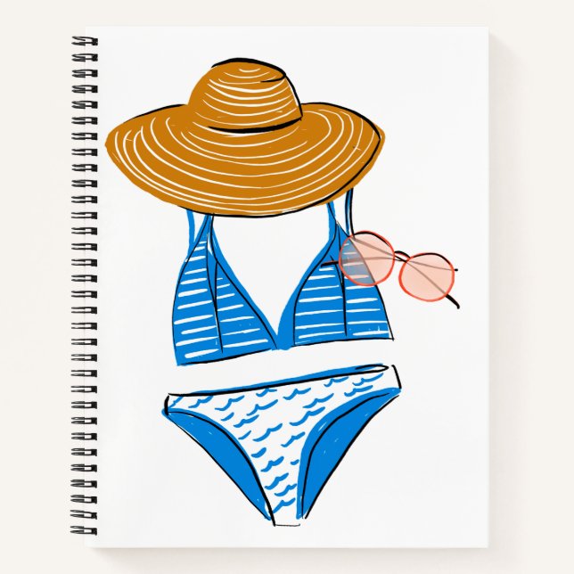 Soak up the Sun - Blue Swimsuit Notebook (Front)