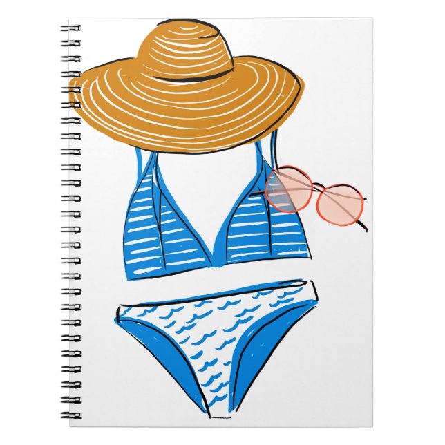 Soak up the Sun - Blue Swimsuit Notebook (Front)