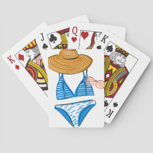 Soak up the Sun - Blue Swimsuit Playing Cards