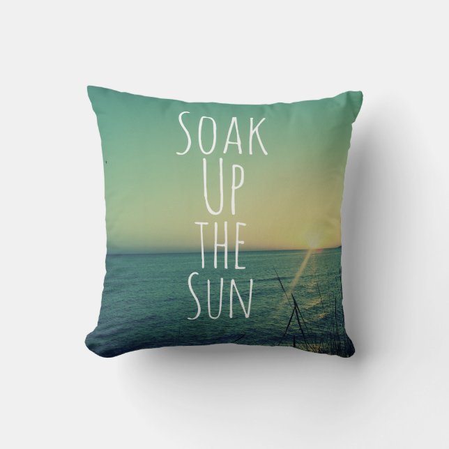 Soak up the Sun Quote Beach Cushion (Front)