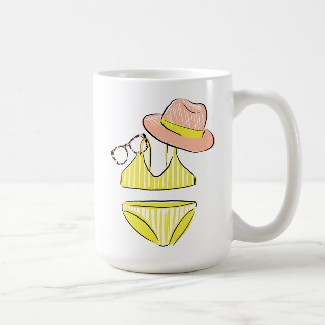 Soak up the Sun - Yellow Swimsuit Coffee Mug (Right)