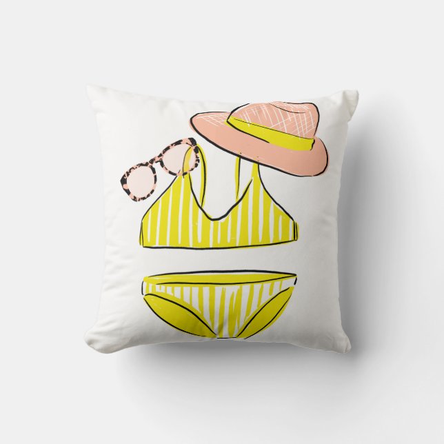 Soak up the Sun - Yellow Swimsuit Cushion (Front)