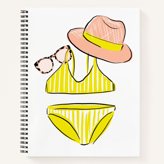 Soak up the Sun - Yellow Swimsuit Notebook (Front)