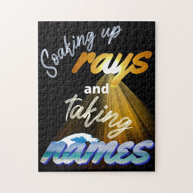 Soaking Up Rays and Taking Names Summertime Jigsaw Puzzle (Vertical)