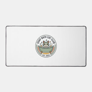 Soap Bath Cat POD Vector Art - Soap Bath Cat Club_ Desk Mat