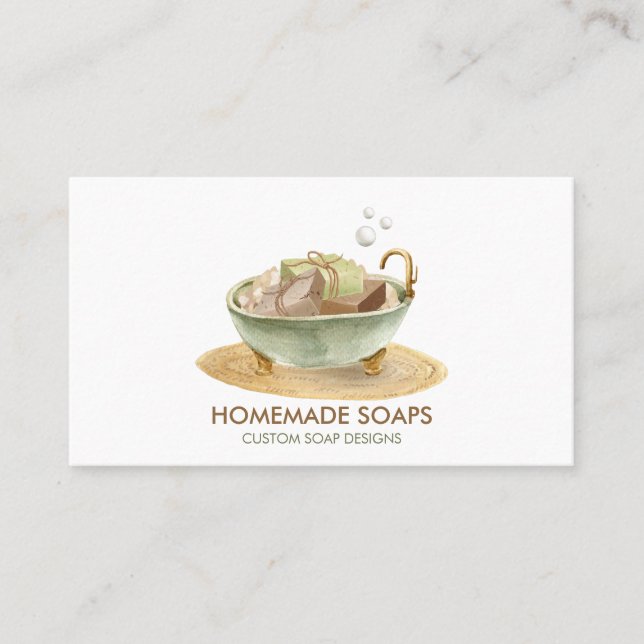 Soap Bathtub boho logo Business Card (Front)
