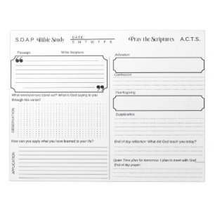SOAP Bible Study Journal Notepad
