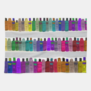 Soap Bottle Rainbow - for bathrooms, salons etc Tea Towel