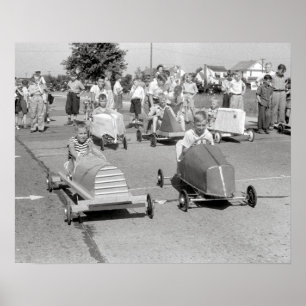 Soap Box Derby, 1940. Vintage Photo Poster